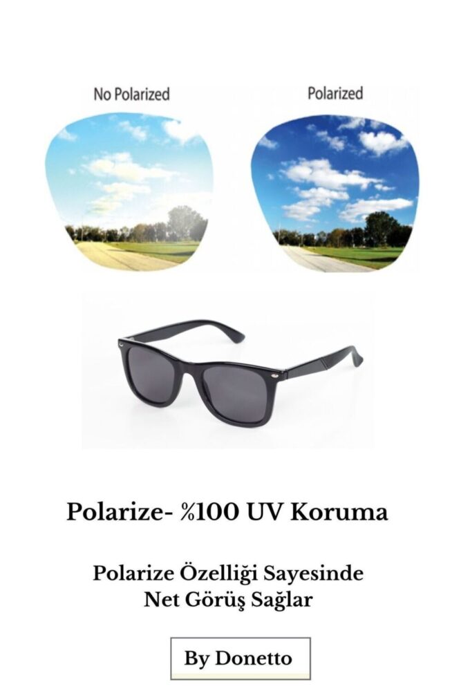 By Donetto Siyah Polarize Yetişkin Unisex Güneş Gözlüğü - Görsel 2