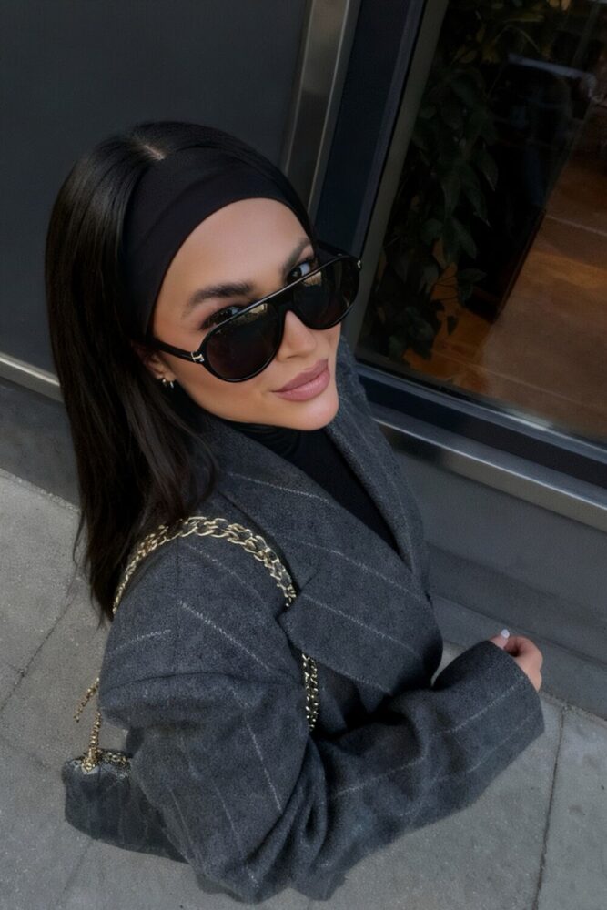 Chunky Frame Celly Unısex Siyah Güneş Gözlüğü - Görsel 2