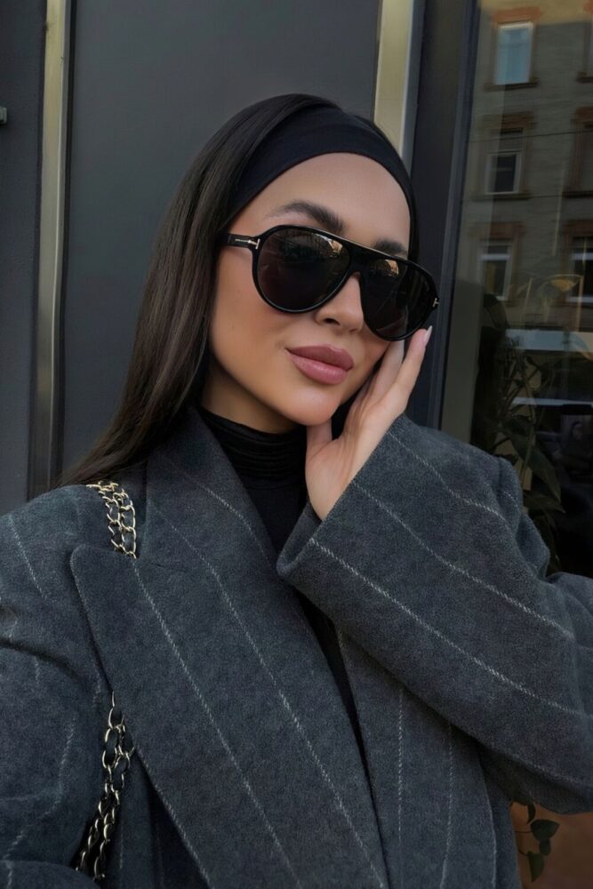 Chunky Frame Celly Unısex Siyah Güneş Gözlüğü