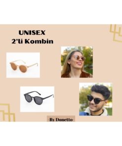 Alternative view of By Donetto Unısex 2'li Kombin Uv400 Korumalı Güneş Gözlüğü (krem-siyah ) (LANSMAN FİYATI)