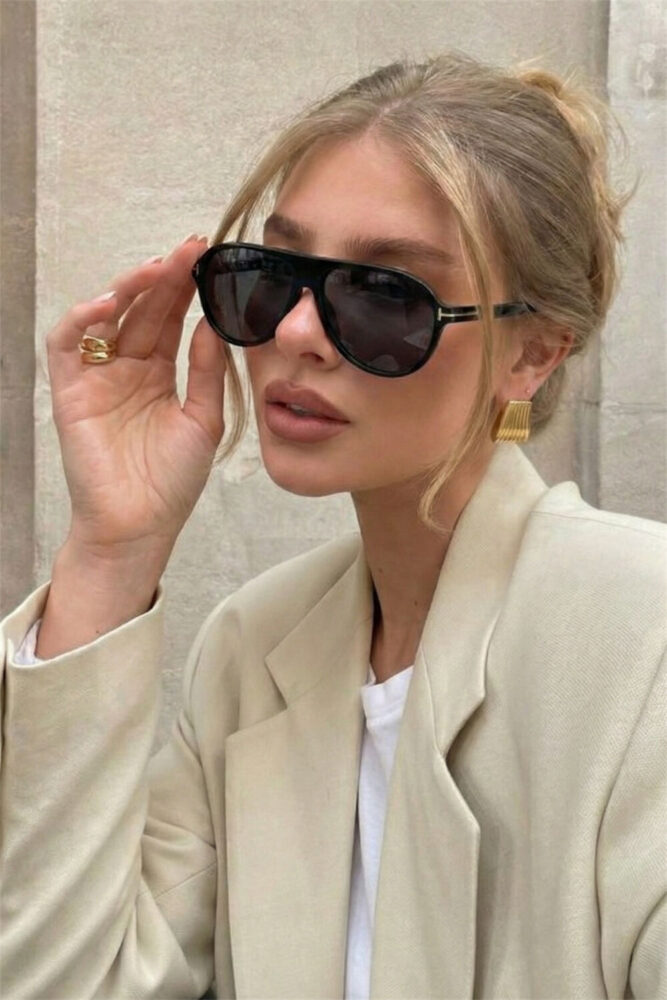 Eyesofia Clara Unısex Vintage Siyah Güneş Gözlüğü - Görsel 2