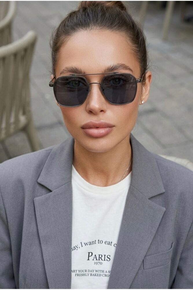 Eyesofia Swanky Gümüş Degrade Siyah Unisex Güneş Gözlüğü - Görsel 3