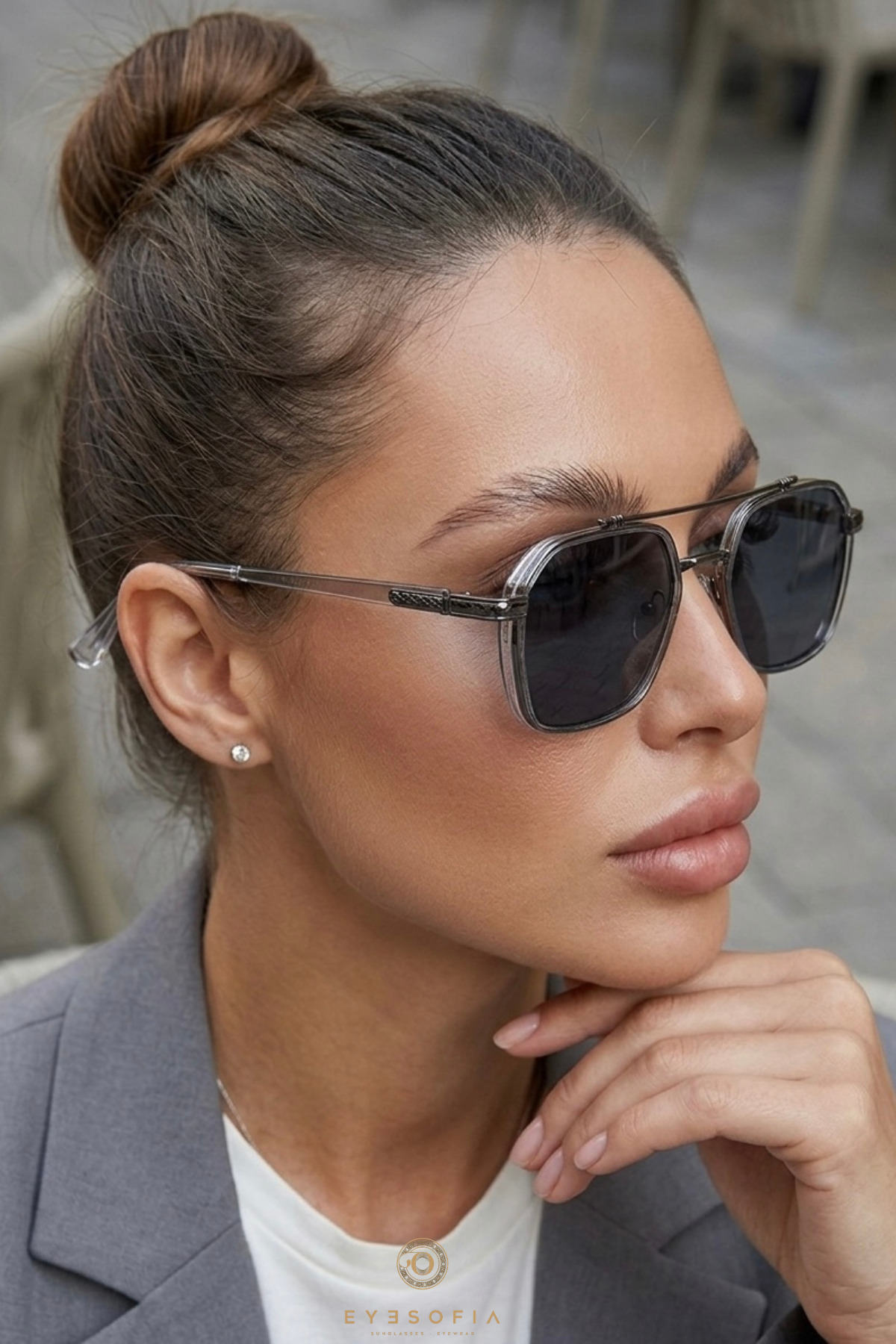Eyesofia Swanky Gümüş Degrade Siyah Unisex Güneş Gözlüğü