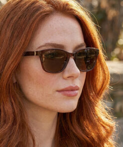 sun factory UV400 Korumalı Polarize Filtreli Kahverengi Cat Eye Çerçeve Unisex Güneş Gözlüğü 1348 C8484