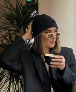 Eyesofia Uovo Oval Vintage Model Unisex Krem Kahverengi Lüx Güneş Gözlüğü - Görsel 3