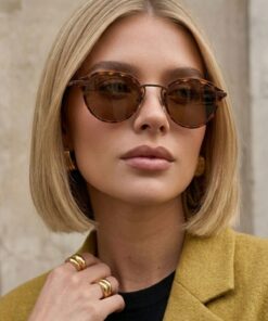 Eyesofia Bumble Kahverengi Leopar Çerçeveli Uv400 Filtreli Ultra Hafif Güneş Gözlüğü