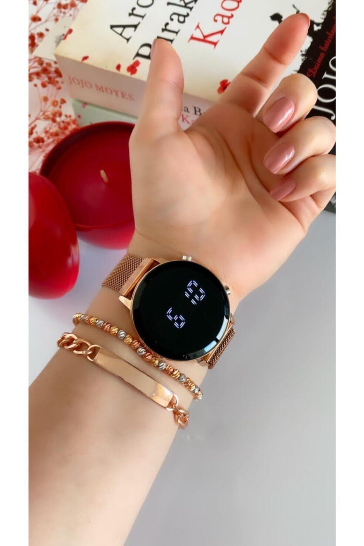 Spectrum Unisex Tuşlu Led Saat Mıknatıslı Kordon Özel Seri