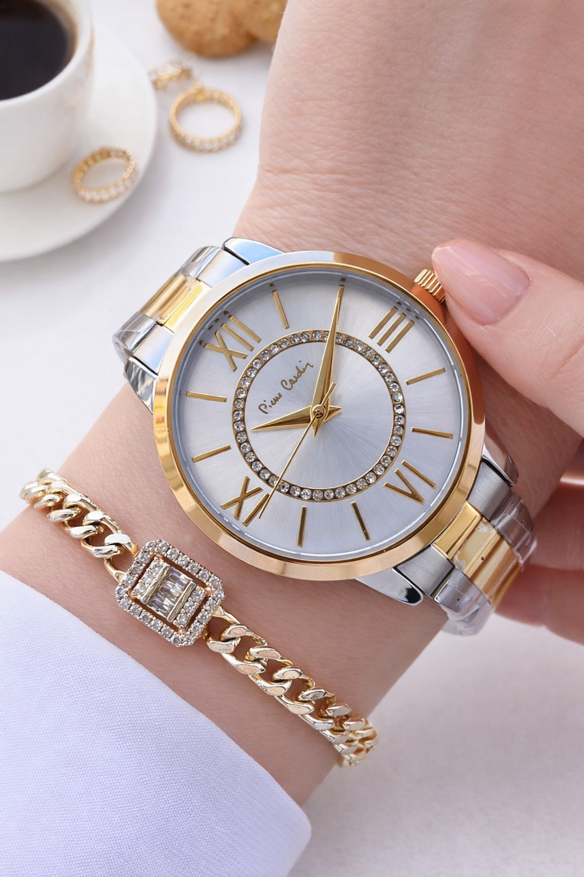 Pierre Cardin 24 Ay Garantili Gold Gümüş Çelik Kordon Kadın Kol Saati 30 Mt Su Geçirmez Bileklik Hediyeli