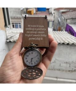 hediyesahibi Sayı Kabartmalı Zincirli Köstekli Cep Saati