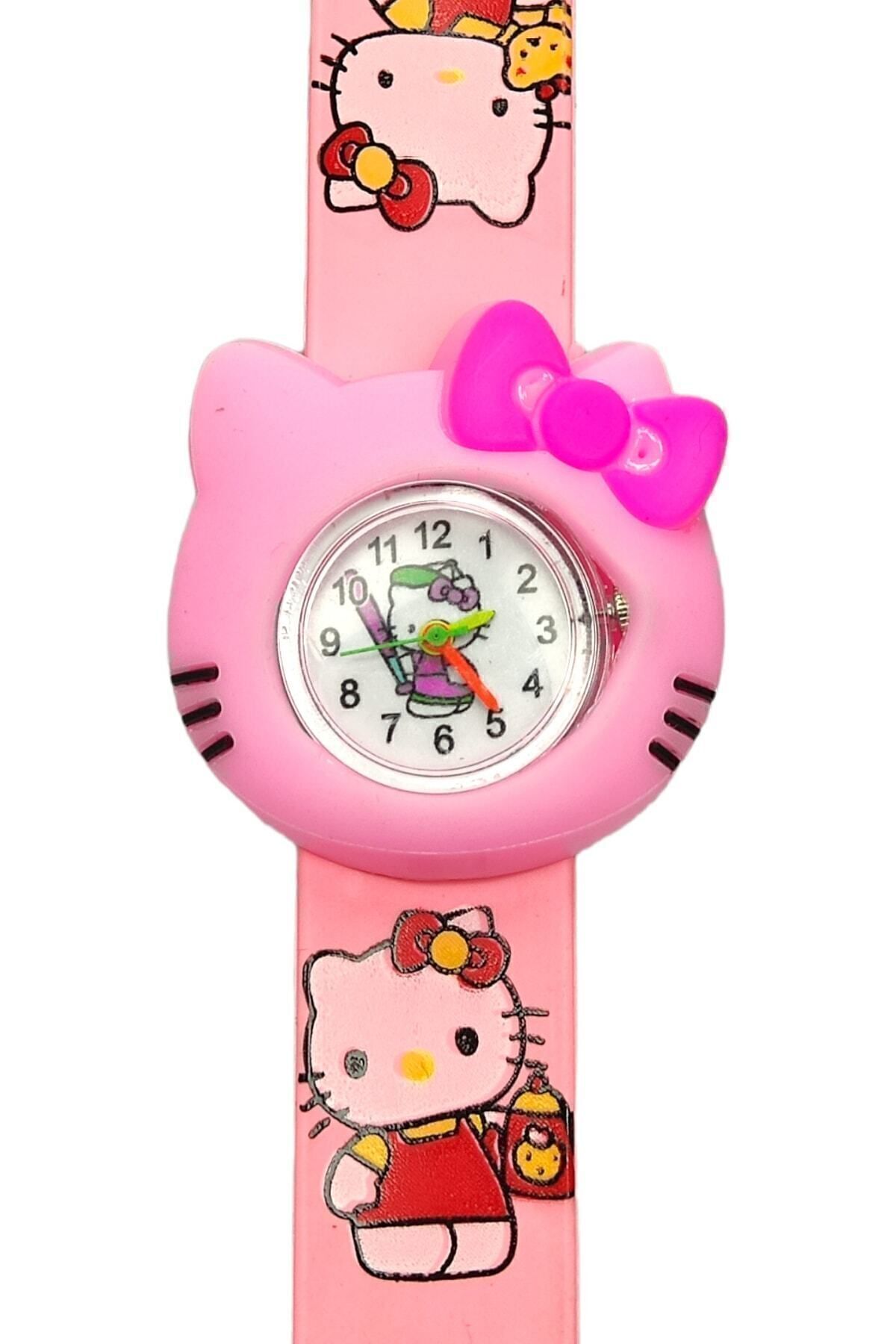 ZAVİRA Kız Çocuk Kol Saati Karikatürlü Pembe Hello
