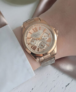 Ferrucci Tüm Fonksiyonları Aktif, Takvimli, Taşlı Çelik Bilezik Rose Gold Kadın Kol Saati Bileklik Hediyeli - Görsel 2