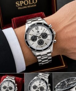S.POLO spolo marka çelik Erkek Kol Saati+bileklik hediye