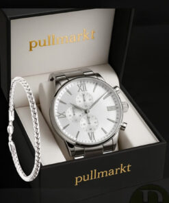 pullmarkt BABALAR GÜNÜ HEDİYESİ -- Bileklik + Analog Kol Saati