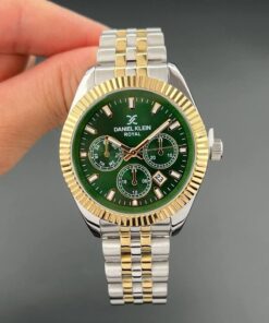 Alternative view of Daniel Klein Gold Yeşil Gümüş Renk 3 ATM Su Geçirmezlik Erkek Kol Saati Çelik Kordon