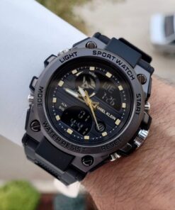 Daniel Klein Rakamları Gold Kordonu Siyah Renk Analog Dijital Hediye Paketli Erkek Kol Saati - Görsel 3