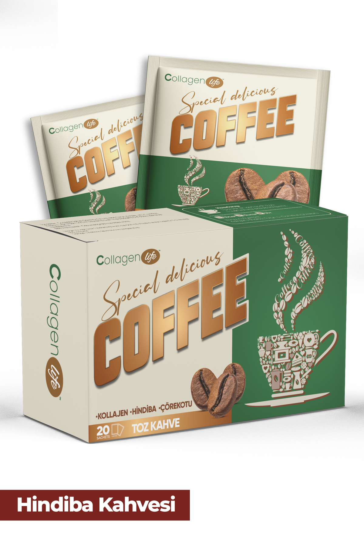 Collagen Life Kolajenli Kahve Karışımı Coffee Powder 20 Saşe – Hindiba, Garsinya ve Çörek Otu İçerikli Kahve