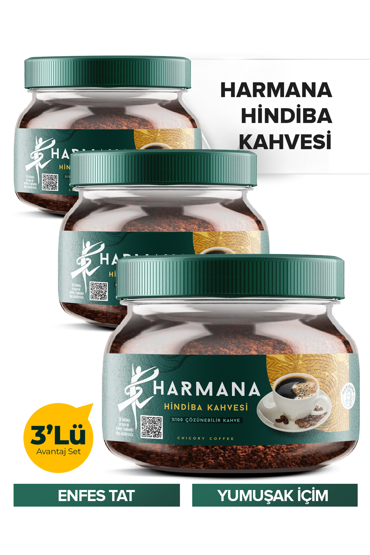 HARMANA 3 Adet Hindiba Kahvesi 3x 150 gr