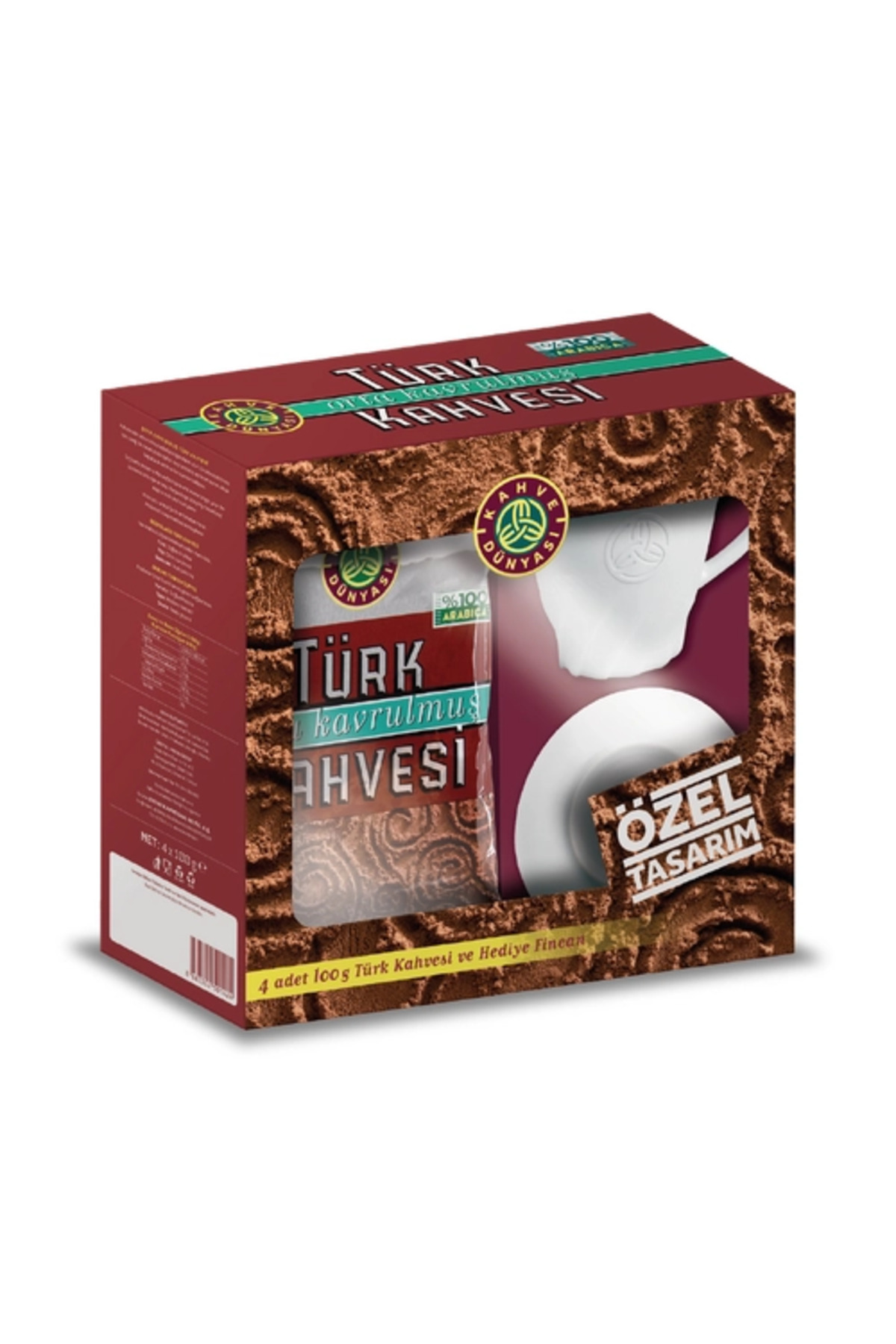 Kahve Dünyası Türk Kahvesi 4x100 G + Kutu Fincan Hediyeli