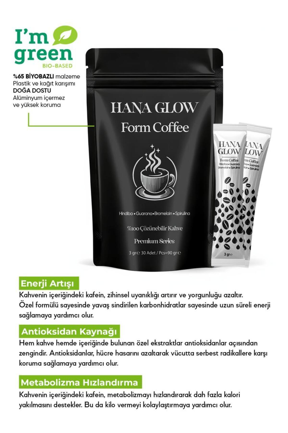 Hana Glow Form Kahvesi Hindiba, Guarana, Bromelain Ve Spirulina Içerikli Detox Diyeti - Görsel 2