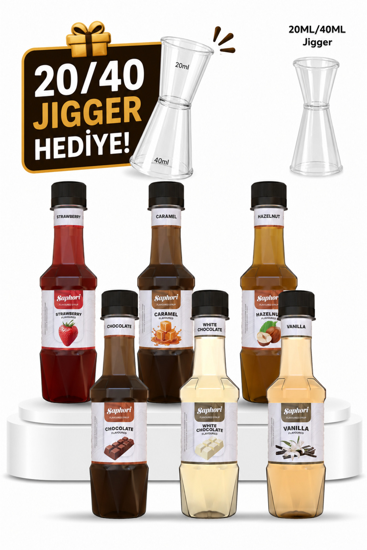 Saphori 6’lı Aromalı Kokteyl Şurubu Kahve Şurubu Seti 6 x 250 ML- 1500 ML