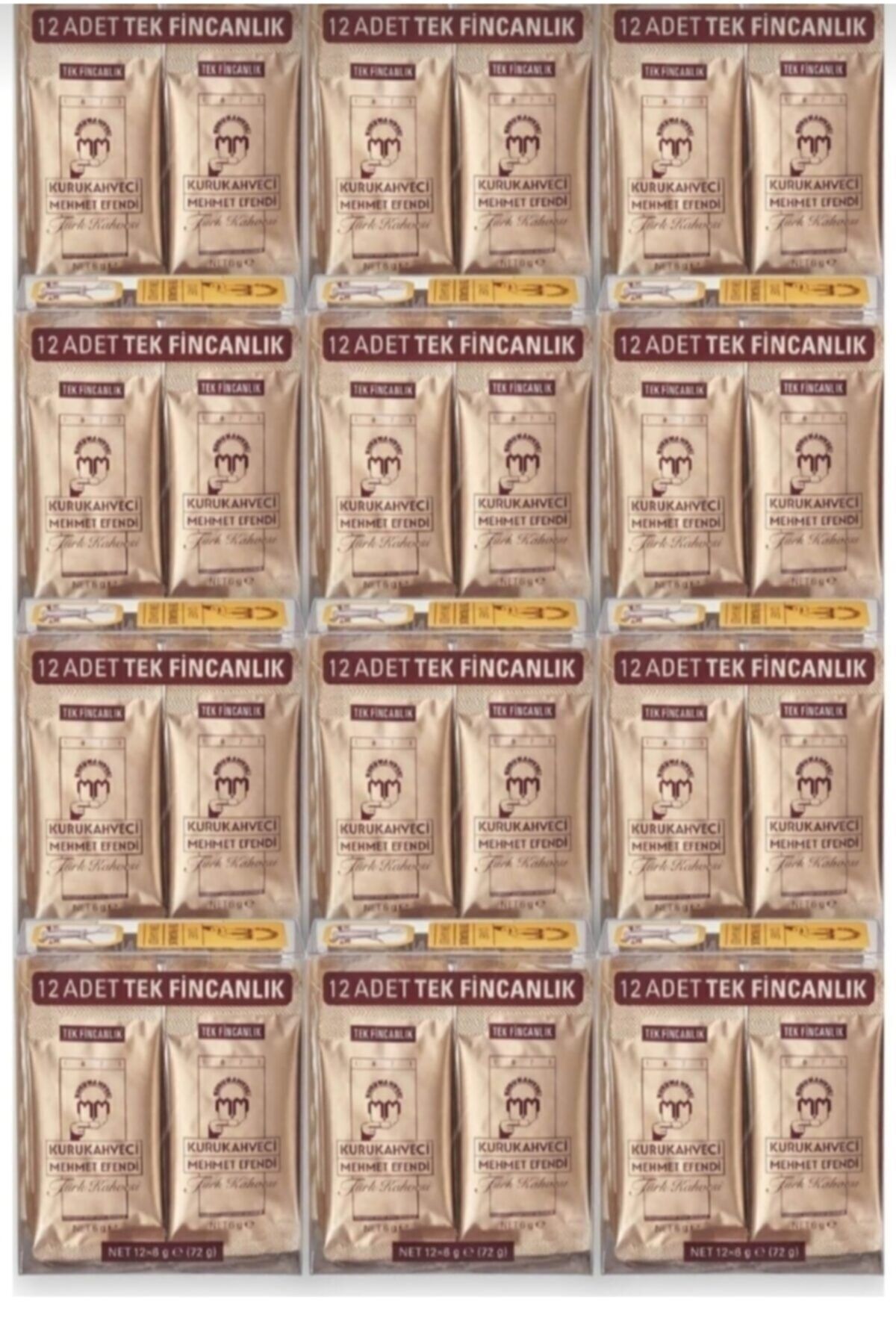 Mehmet Efendi Tek Içimlik Türk Kahvesi 12 X6 Gr Folyo Ambalaj X 12 Adet