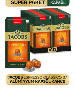 Jacobs Espresso 7 Classico Nespresso Uyumlu Alüminyum Kapsül Kahve 10 Adet X 10 Paket