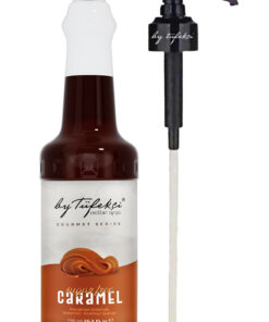 By Tüfekçi Gourmet Series Şekersiz Karamel Kahve Şurubu 750 ML | 0 Şeker 0 Kalori | Şurup Pompası
