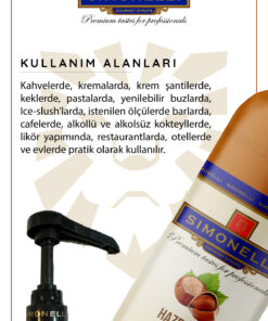 Simonelli Kahve Ve Kokteyl Şurubu Fındık Aromalı 700 ml Pompa Hediyeli - Görsel 3