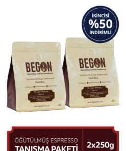 BEGON Nord Kivu Premium Espresso (ÖĞÜTÜLMÜŞ) Kahve Tanışma Paketi 250g x 2 Adet