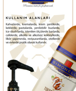 Simonelli Kahve Şurubu Toffee Nut Aromalı 70 CL + POMPA Simonelli - Görsel 3