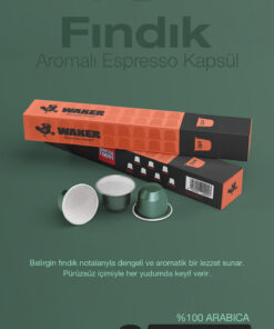 United Foods WAKER Fındık Aromalı Kapsül Kahve 10'lu Paket – Yoğun Aroma ve Lezzet