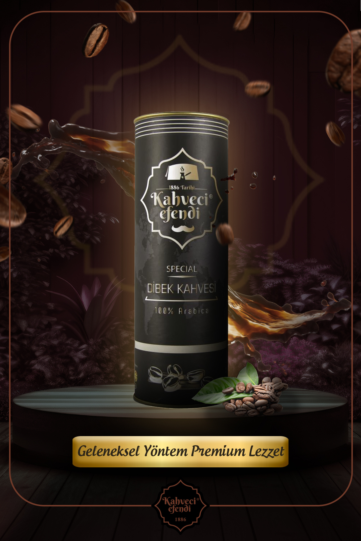Kahveci efendi Kakuleli Osmanlı Dibek Kahvesi Premium Kutu 150 gr