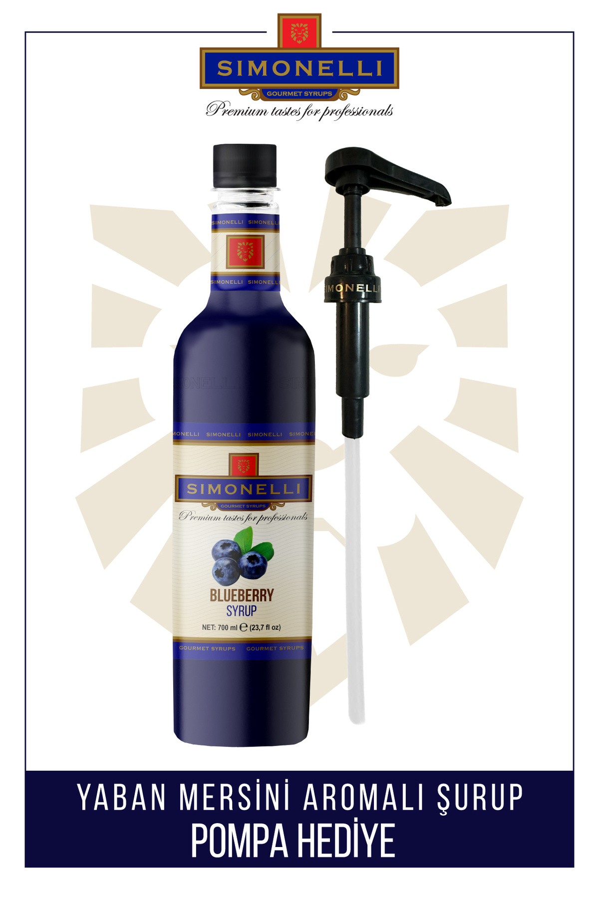 Simonelli Kahve Ve Kokteyl Şurubu Yaban Mersini Aromalı 700 ml Pompa Hediyeli
