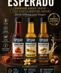 ESPERADO Şekersiz (Sugar Free) Vanilya-karamel-fındık Aromalı Kahve Şurubu 250 ml X 3 Adet