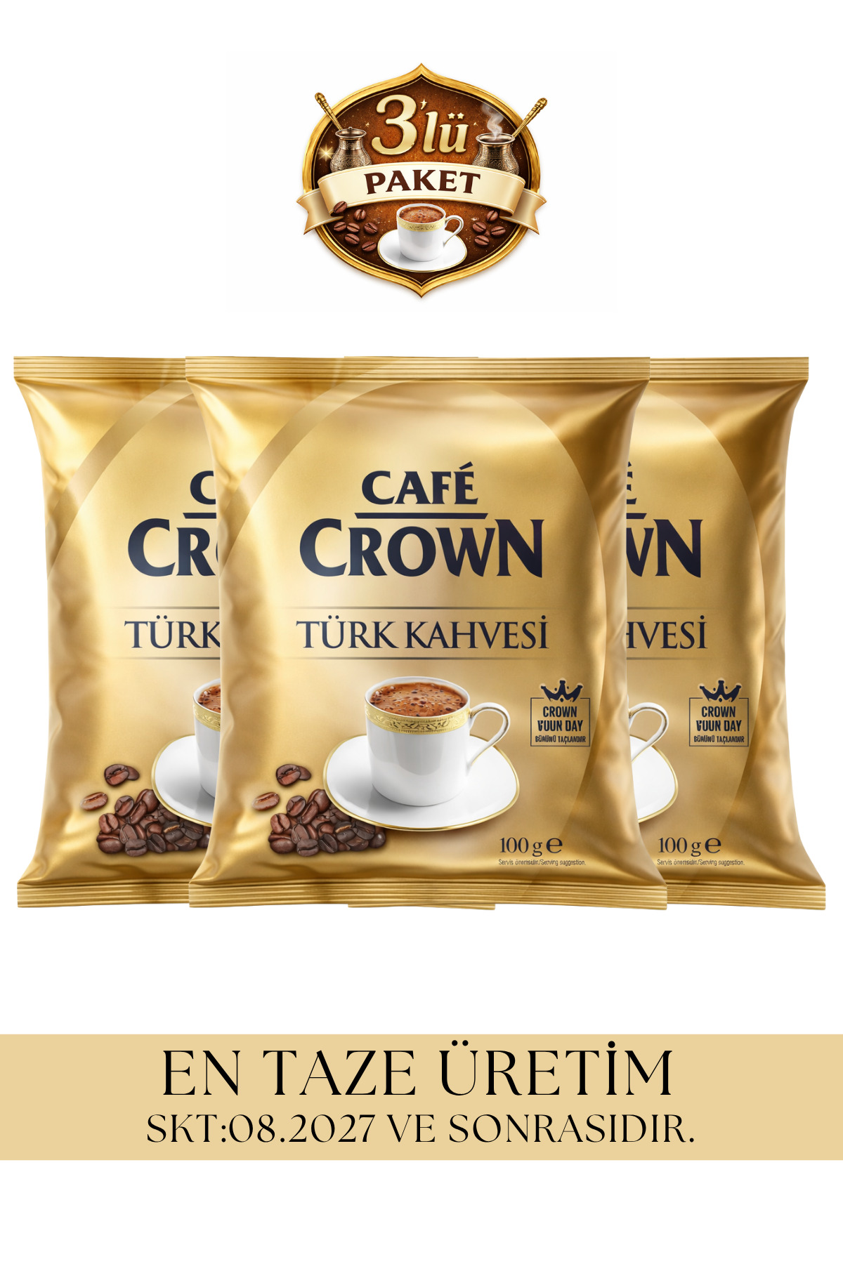 Cafe Crown Türk Kahvesi 100 gr 3'lü Paket