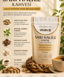 Vitabro Sarı Halile Kahvesi 150 g 30 Servis Şekersiz Hafif İçimli Bitkisel Kahve - Görsel 3