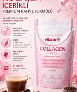Vitabro Collagen Coffee 150 g 30 Servis Şekersiz Kolajen İçerikli Kahve Karışımı - Görsel 3