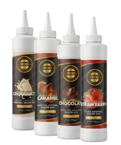 By Tüfekçi 4’lü Dekor Sos Avantajlı Paket 750 Gr x 4 | Çilek, Karamel, Çikolata, Beyaz Çikolata Tatlı ve Pasta Sosu