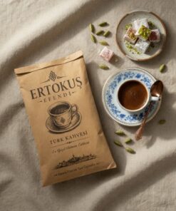 Ertokuş Efendi Yumuşak İçimli Türk kahvesi 100 Gr - Az Kavrulmuş ve Taş Değirmende Öğütülmüş