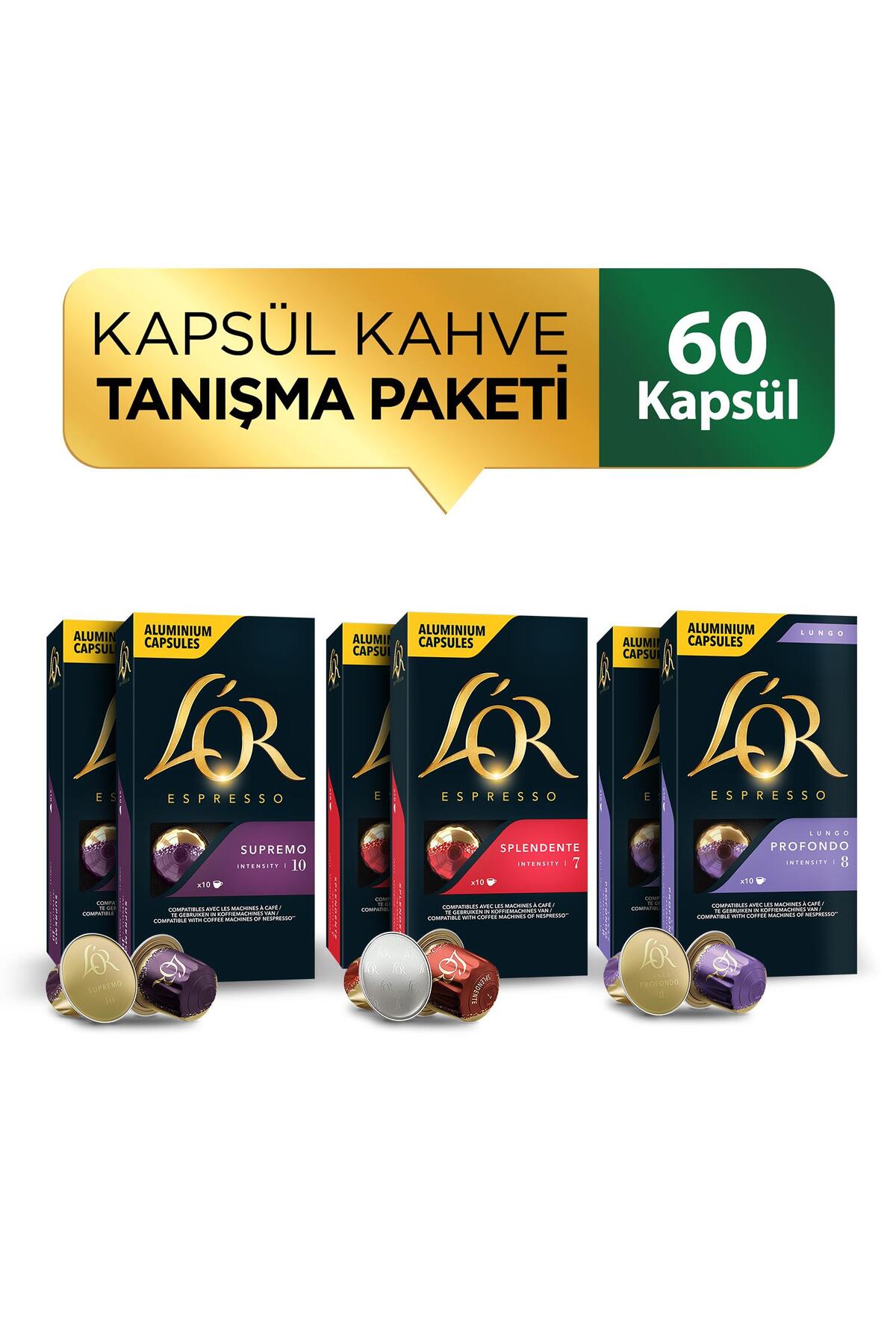 L'OR Nespresso Uyumlu Kapsül Avantaj Paketi (L'or Supremo + Splendente + Lungo) X 2