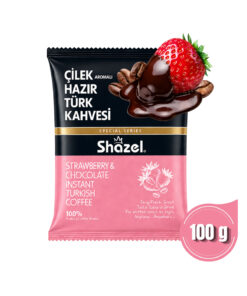 Shazel Çilekli Hazır Türk Kahvesi 100gr | Doğal Çilek Aromalı | Özel Seri