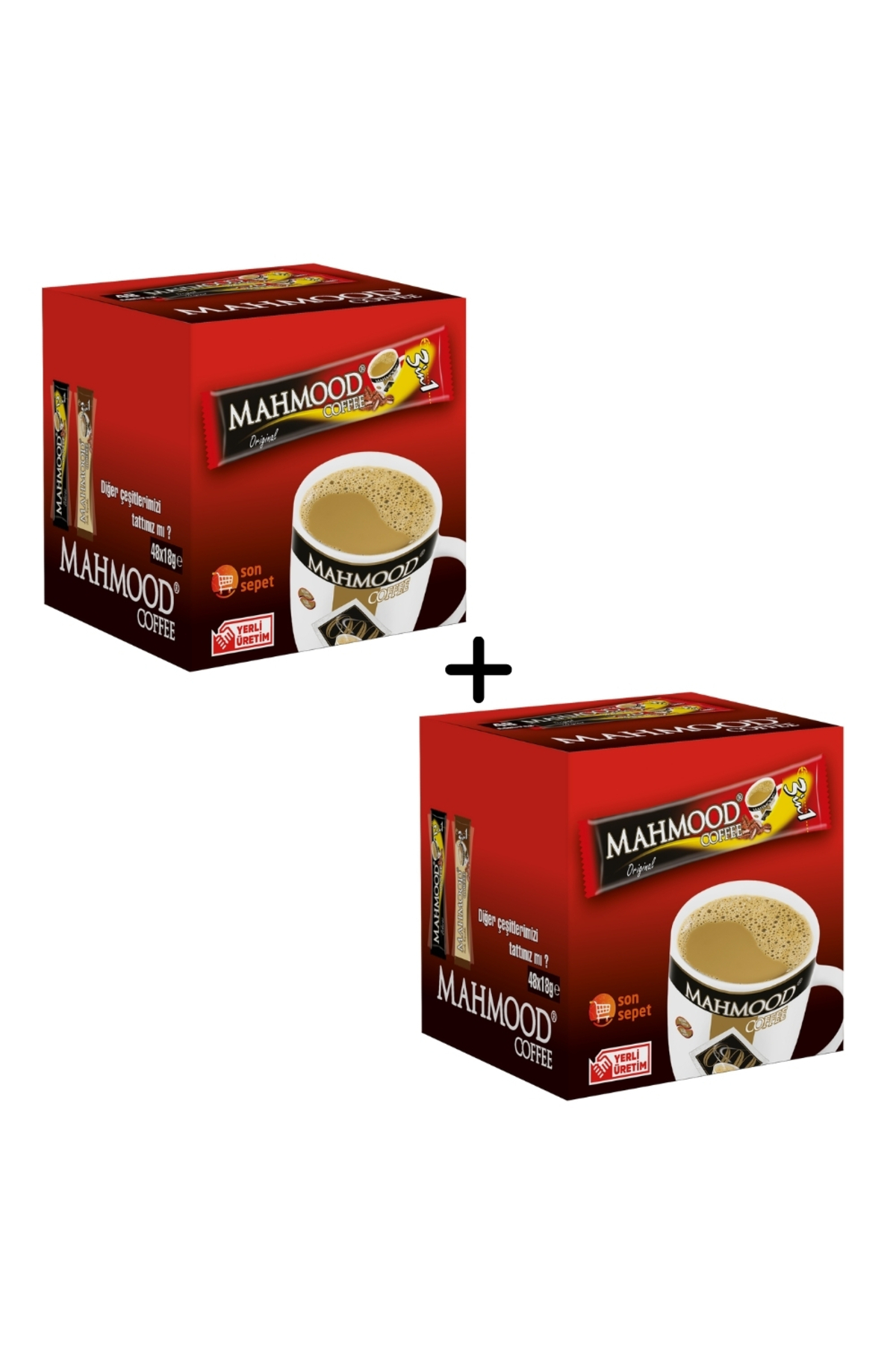 Mahmood Coffee 3ü 1 Arada Hazır Kahve 48 Adet x 18 Gram 2li set