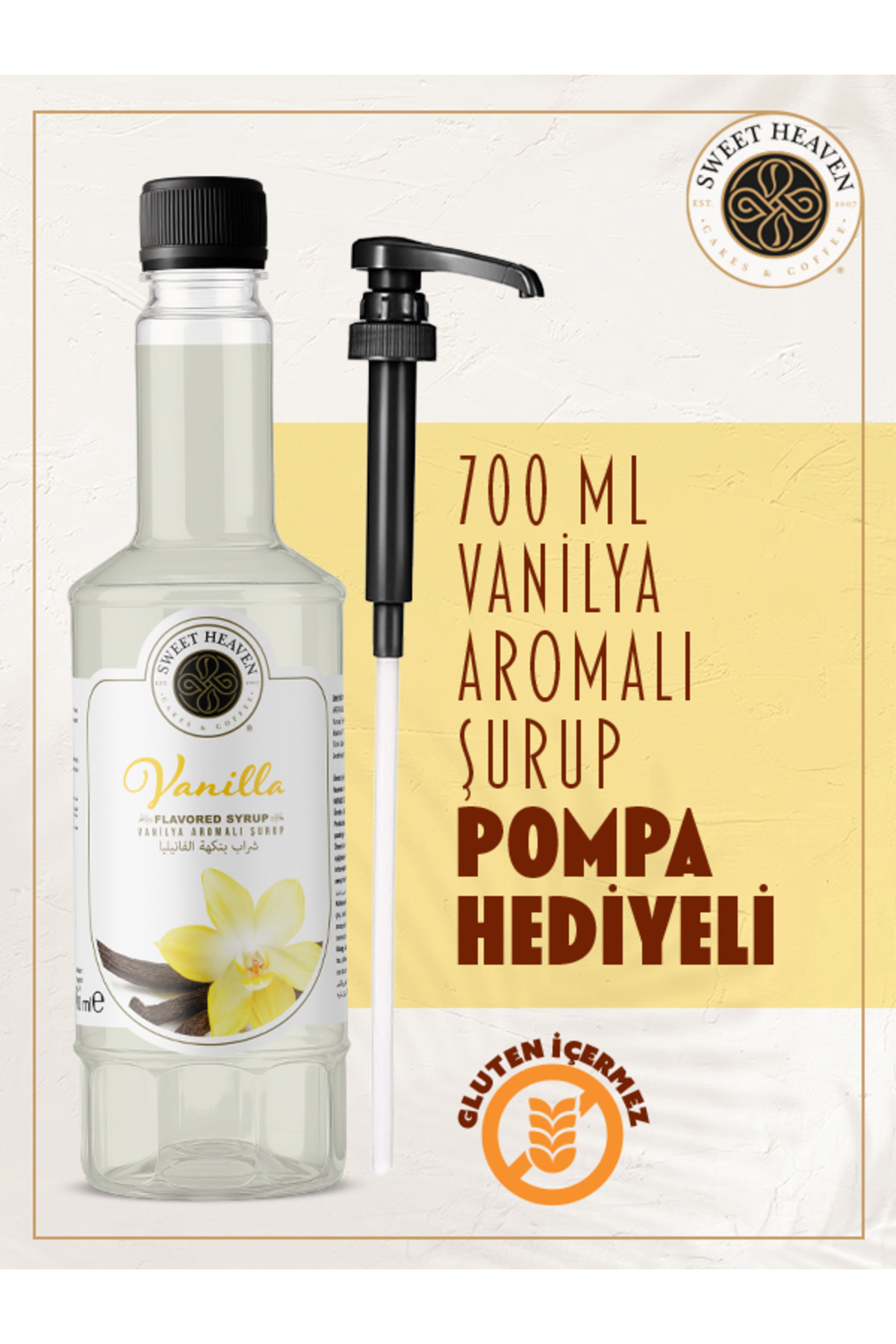 sweet heaven Vanilya Kahve Şurubu 700ML - Pompa Hediye