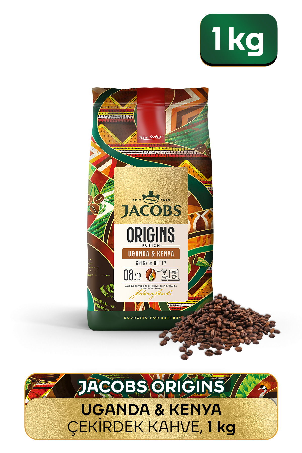 Jacobs Origins Uganda & Kenya Çekirdek Kahve 1 Kg