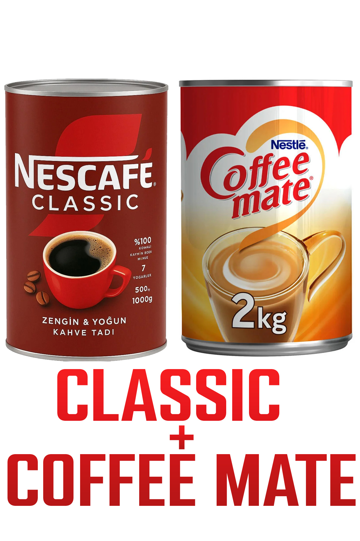 Nescafe Classic Teneke Kutu 1000 gr Coffee Mate 2000 gr Kahve Kreması