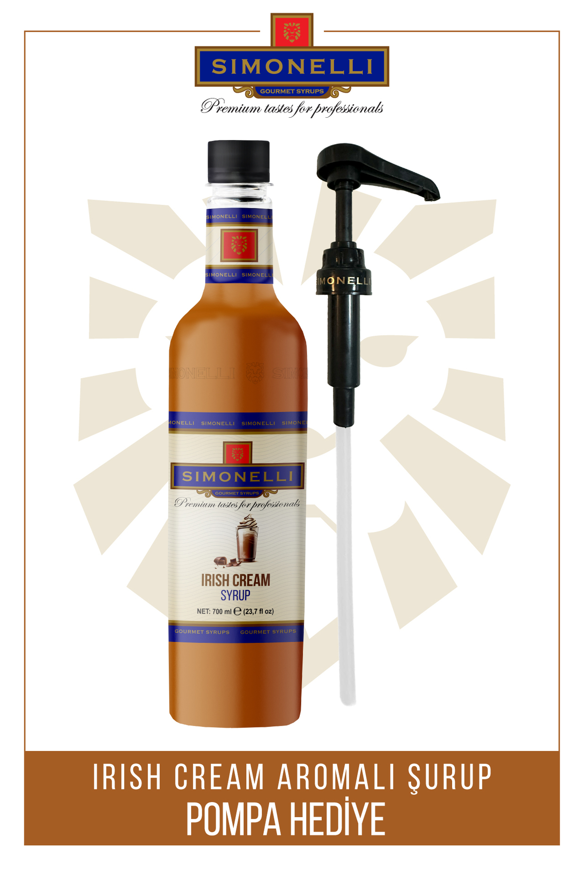 Simonelli Kahve Ve Kokteyl Şurubu Irish Cream Aromalı 700 ml Pompa Hediyeli