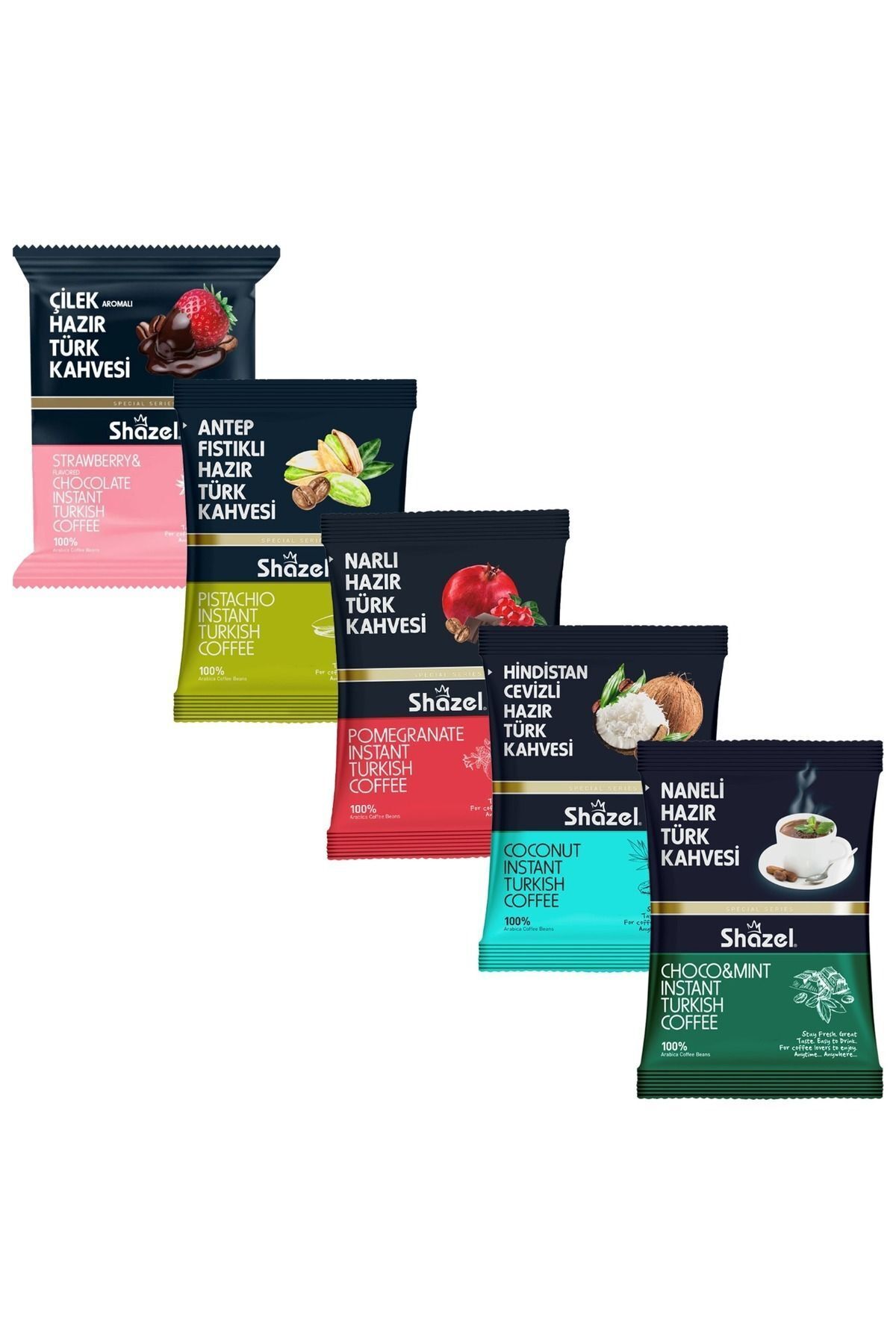 Shazel Special Seri 5 'li 100g X 5 Adet Çilekli/antep Fıstıklı/narlı/hindistan Cevizili/naneli (AROMALI)