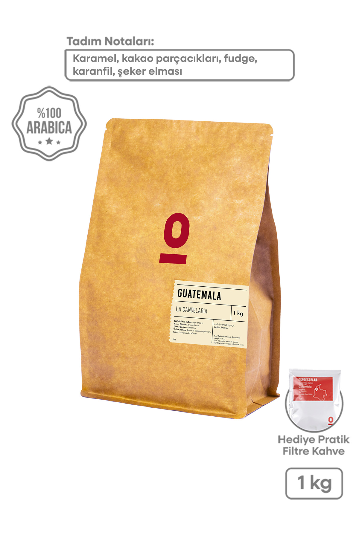 Espressolab Guatemala La Candelaria Single Origin Çekirdek Kahve 1 Kg – Karamel & Kakao Notlu