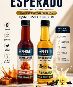 ESPERADO Şekersiz ( Sugar Free) - Vanilya * Karamel Aromalı Kahve Şurubu 2 Li Set 250 ml X 2 Ad.