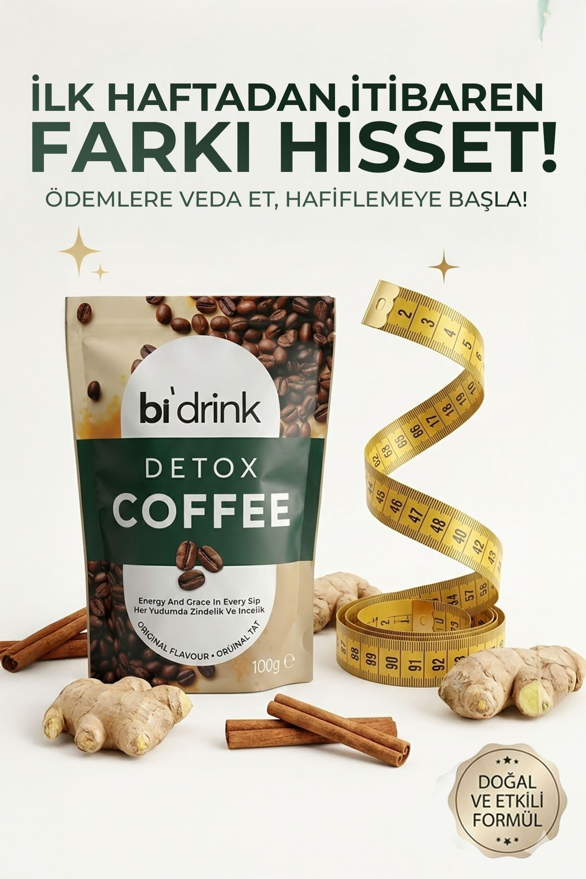 Bi Drink Detoks Kahvesi - Hindiba & Zencefil Özlü Form Destekleyici 100 gr